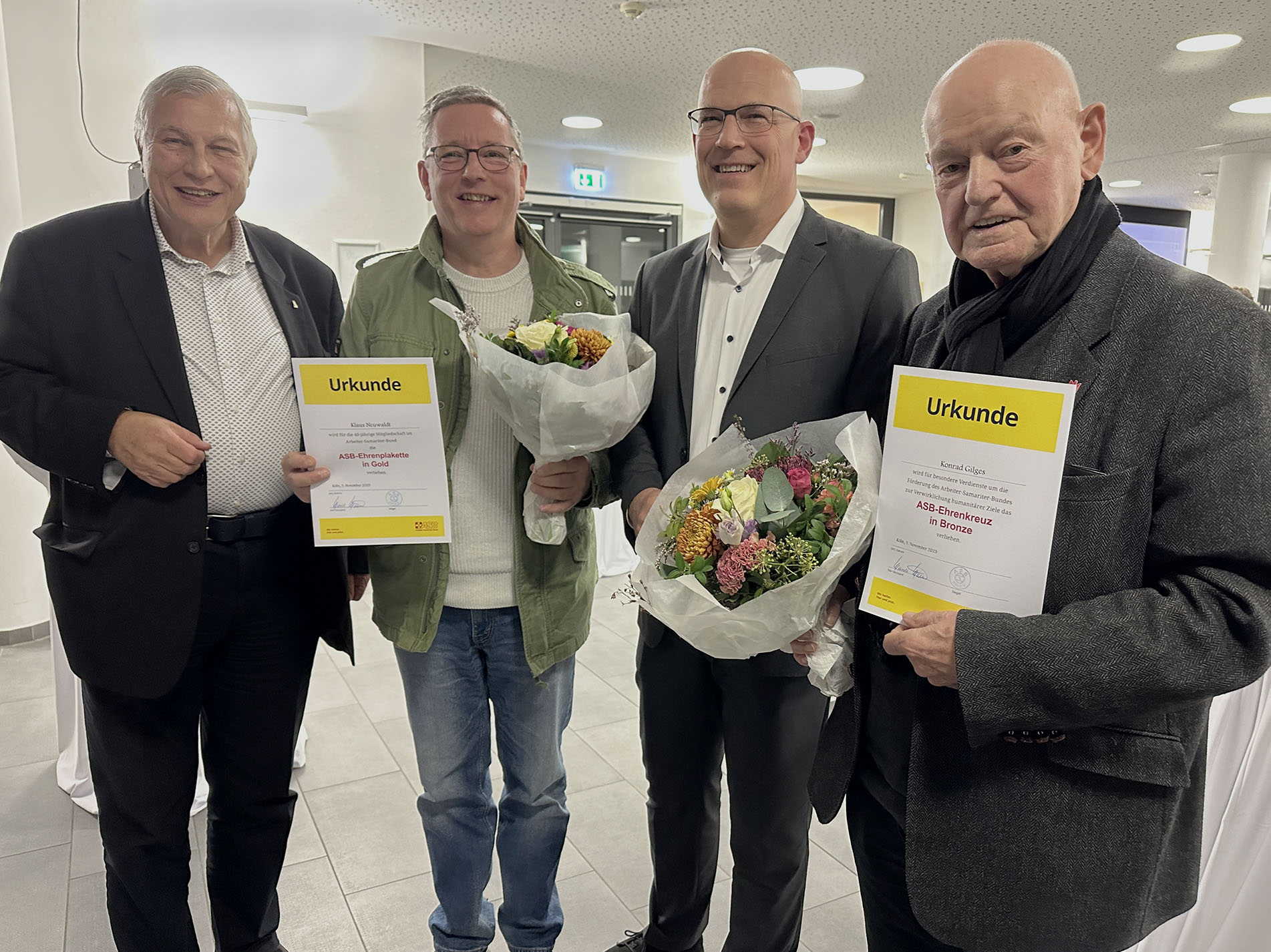 Gruppenfoto v. l. n. r.: Franz-Xaver Corneth, Klaus Neuwaldt, Guido Gabriel und Konrad Gilges